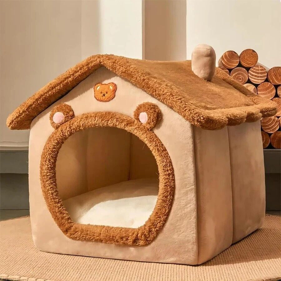 Foldable Pet House Removable Washable Cat House Puppy Cave Sofa Pet Bed House Fo