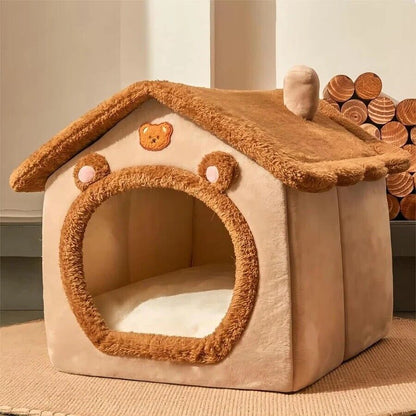 Foldable Pet House Removable Washable Cat House Puppy Cave Sofa Pet Bed House Fo