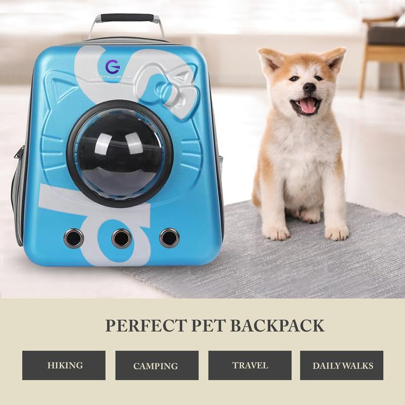 GENMARKS Airline Approved Bubble Cat Backpack for Small to Medium Dogs and Cats – Ideal for Hiking, Travel, and Outdoor Activities, Blue