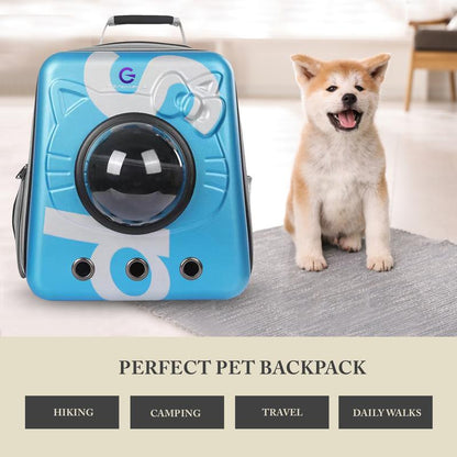 GENMARKS Airline Approved Bubble Cat Backpack for Small to Medium Dogs and Cats – Ideal for Hiking, Travel, and Outdoor Activities, Blue