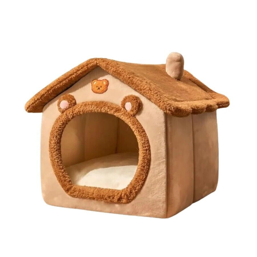 Foldable Pet House Removable Washable Cat House Puppy Cave Sofa Pet Bed House Fo