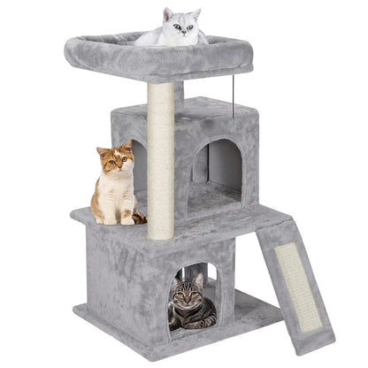34"Cat Tree Tower Great for Multiple Cats Scratcher Play House Condo Pet House