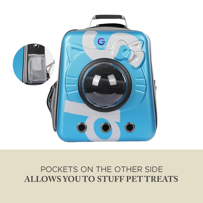 GENMARKS Airline Approved Bubble Cat Backpack for Small to Medium Dogs and Cats – Ideal for Hiking, Travel, and Outdoor Activities, Blue
