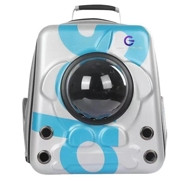 GENMARKS Airline Approved Bubble Cat Backpack for Small to Medium Dogs and Cats – Ideal for Hiking, Travel, and Outdoor Activities, Blue