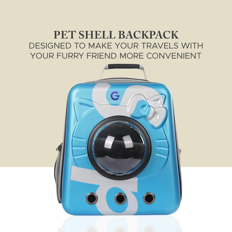 GENMARKS Airline Approved Bubble Cat Backpack for Small to Medium Dogs and Cats – Ideal for Hiking, Travel, and Outdoor Activities, Blue