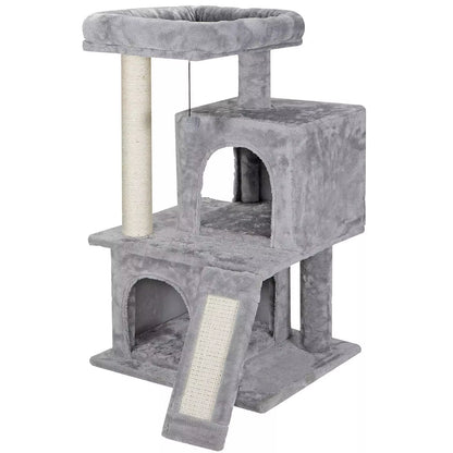 34"Cat Tree Tower Great for Multiple Cats Scratcher Play House Condo Pet House