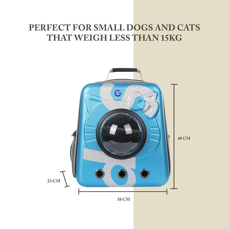 GENMARKS Airline Approved Bubble Cat Backpack for Small to Medium Dogs and Cats – Ideal for Hiking, Travel, and Outdoor Activities, Blue