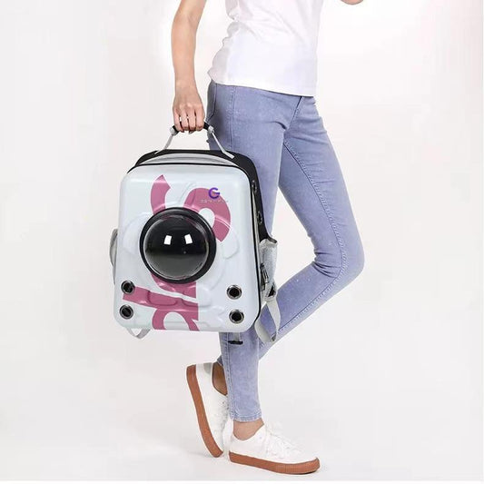 GENMARKS Airline Approved Bubble Cat Backpack for Small to Medium Dogs and Cats – Ideal for Hiking, Travel, and Outdoor Activities, Blue