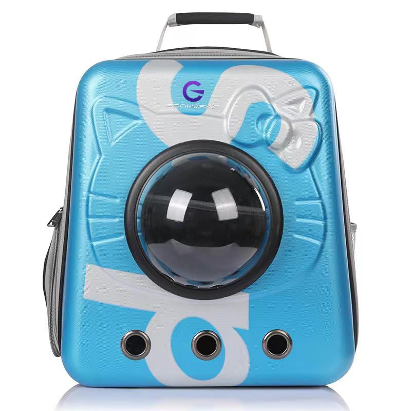 GENMARKS Airline Approved Bubble Cat Backpack for Small to Medium Dogs and Cats – Ideal for Hiking, Travel, and Outdoor Activities, Blue